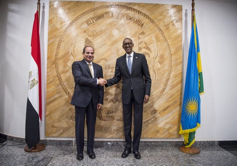 Perezida Kagame na mugenzi we wa Misiri baganiriye ku buryo bwo kugarura ituze muri DRC